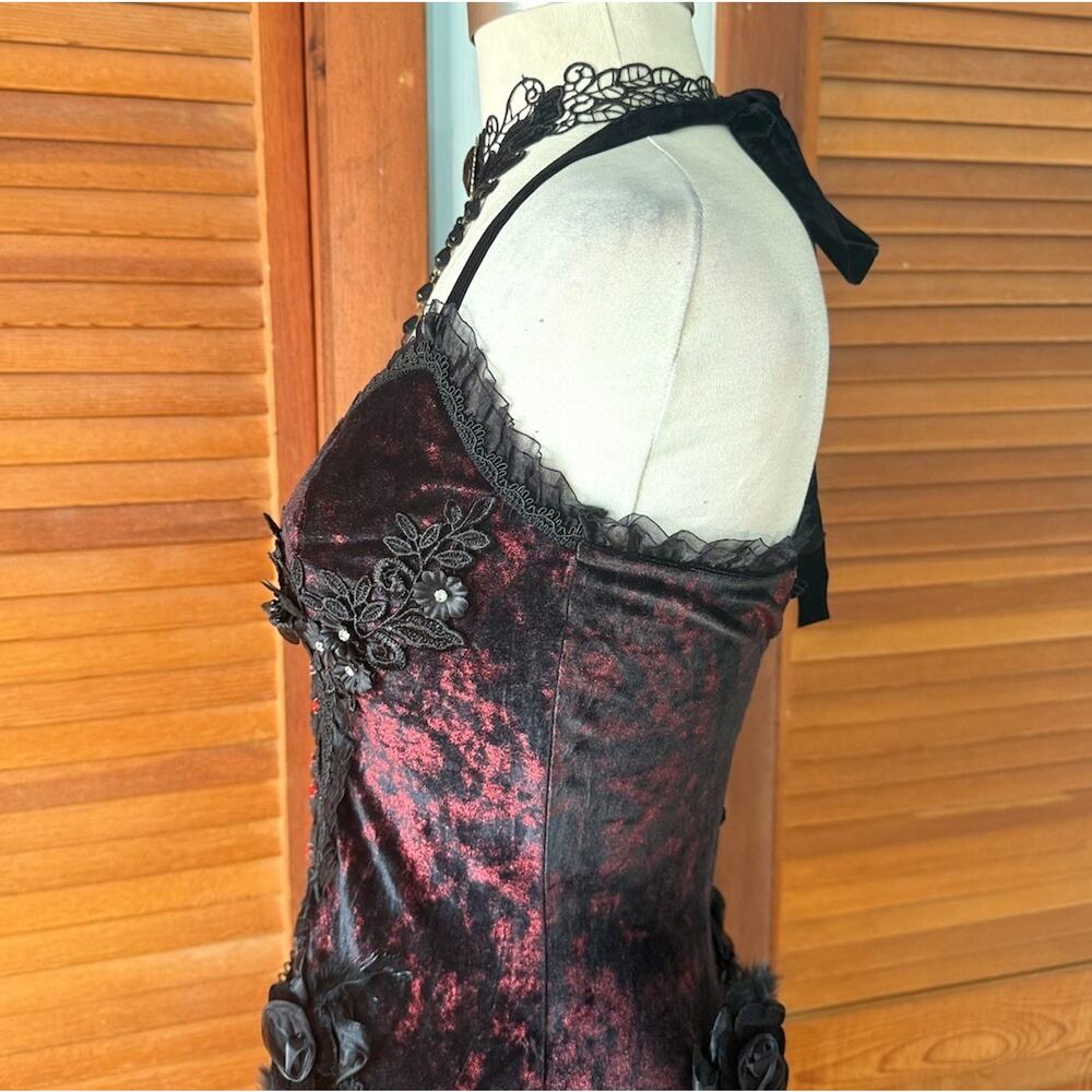 Devil Fashion Gothic Victorian Vampire Vkei Murderous Intents Velvet Dress - Picture 9 of 17